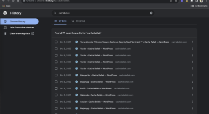 Chrome Tarayıcı Cache ve Geçmiş Nasıl Temizlenir?